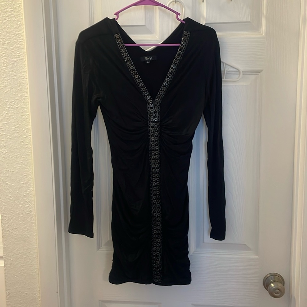 Black long sleeve bodycon dress